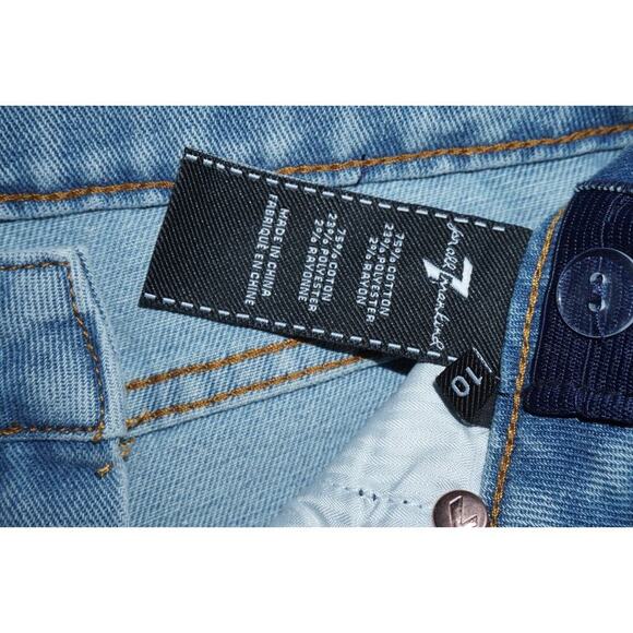 7 For All Mankind Girls High Waisted Embroidered Denim Shorts Size 10 - Picture 5 of 5